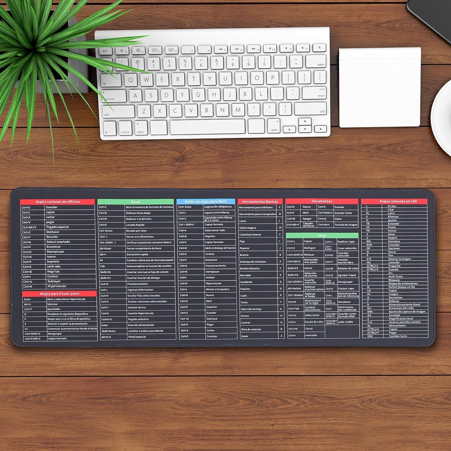 12982 Shortcut Keyboard Mat Mouse Pad Mat Mouse Pads For Desk Quick Key Super Large Anti-slip Keyboard Pad Desk Accessories Desktop Mouse Pad Office Oversized Big Mouse Pad Rubber (8030 Cm) - Shop Gharse