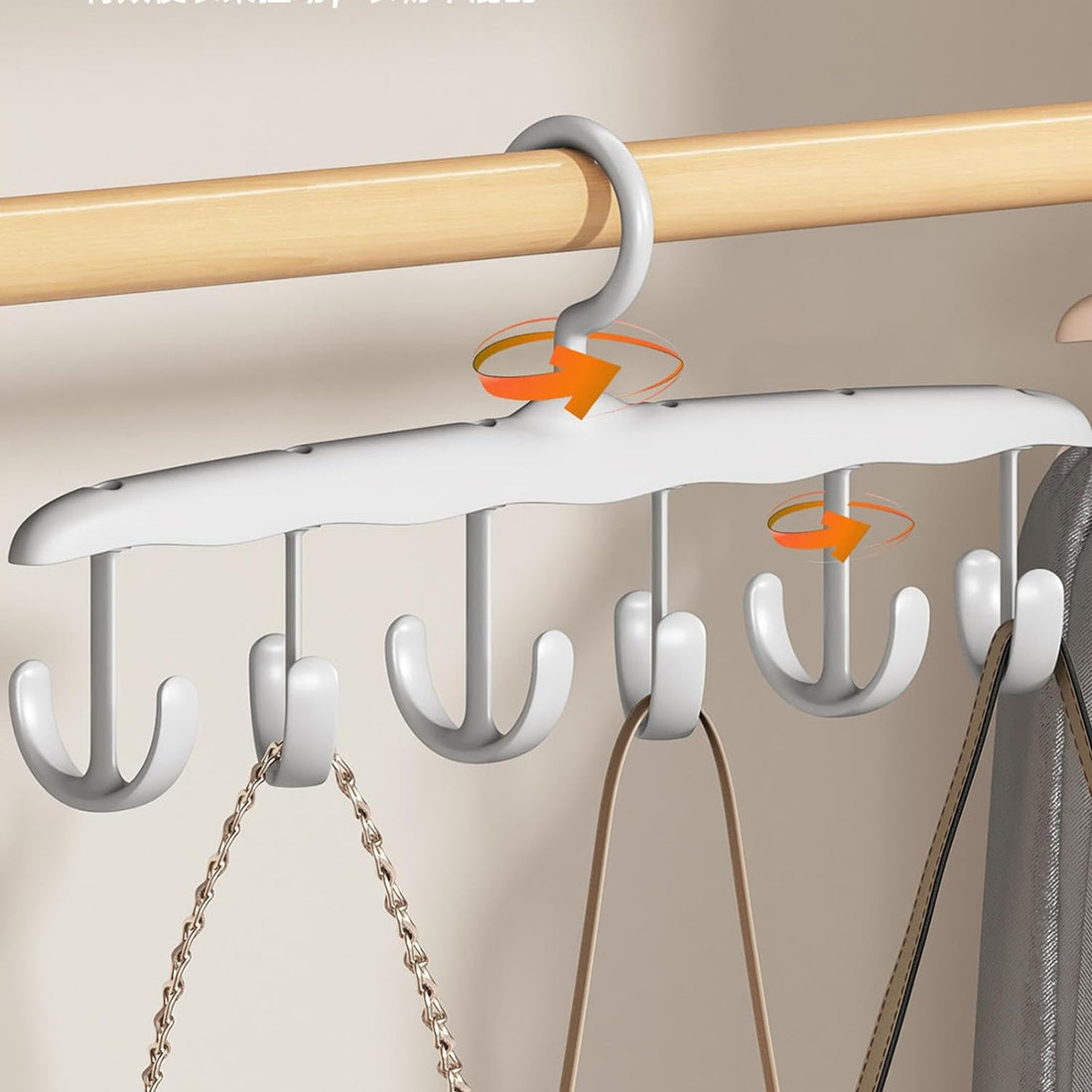 13948 Tank Top Hanger 12-hook Space Saving Hanger Capacity Rotatable Wood Space Saving Hanger Closet Organizers And Storage For Dorm  Apartment For Tank Top - Shop Gharse