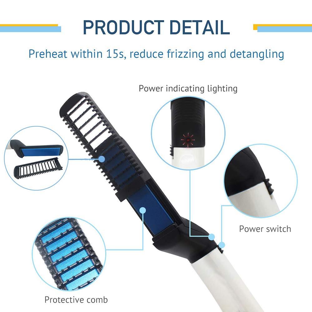 348 Mens Beard And Hair Curling Straightener (Modelling Comb) - Shop Gharse