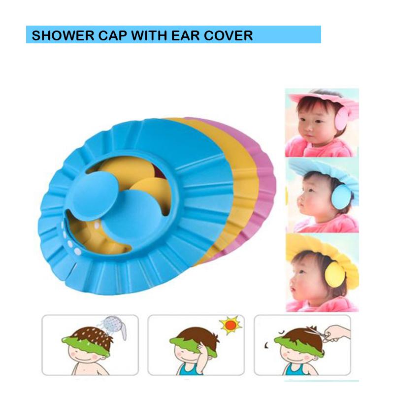 378 Adjustable Safe Soft Baby Shower Cap - Shop Gharse