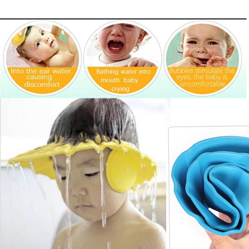 378 Adjustable Safe Soft Baby Shower Cap - Shop Gharse