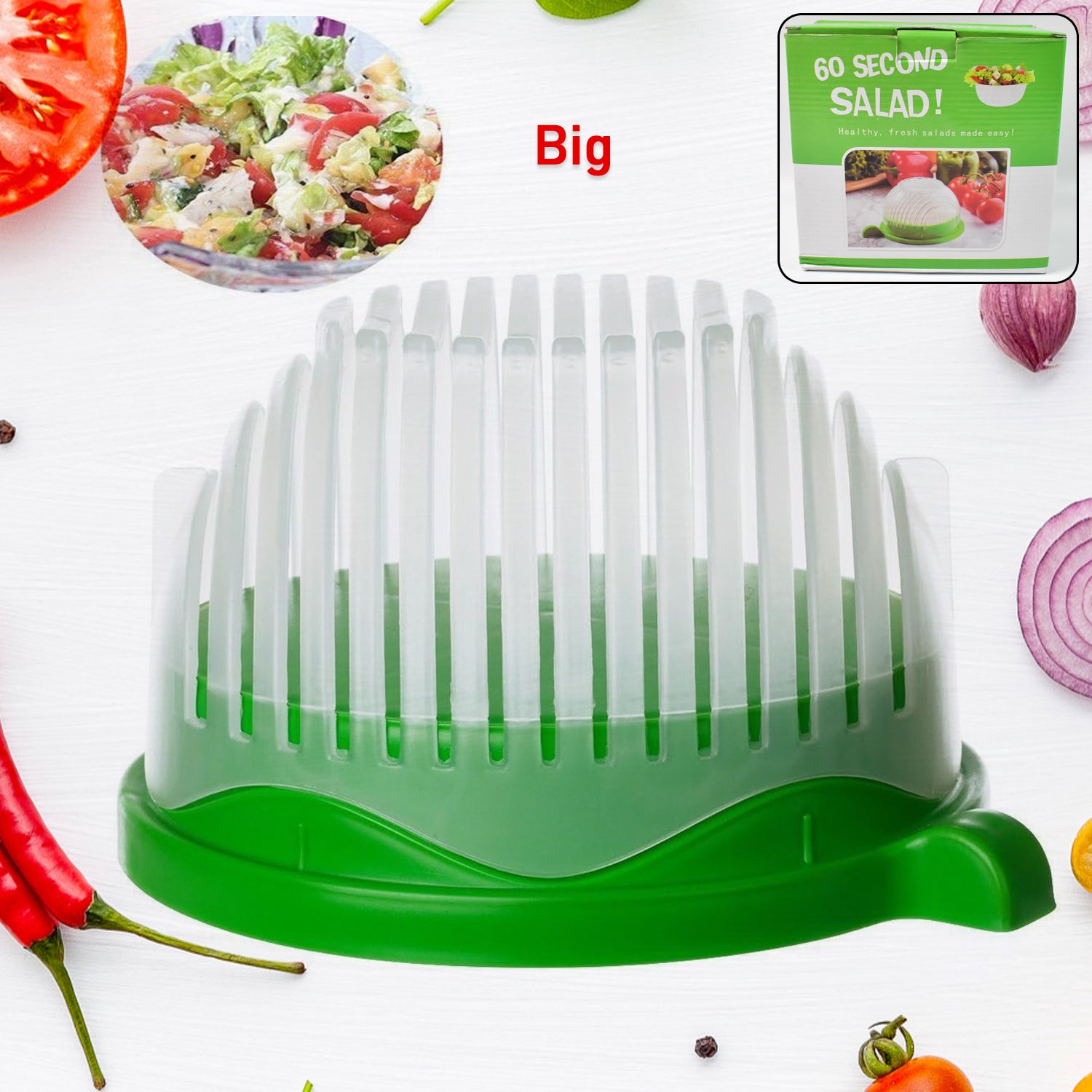 Plastic 60 Seconds Salad Cutter Salad Maker Salad Bow  (1 Pc) - Shop Gharse