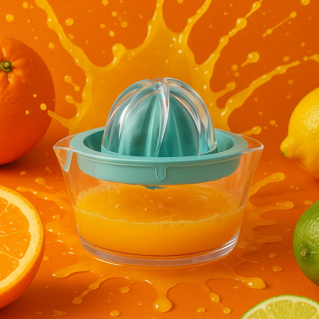 10055 Manual Drink Orange Lemon Citrus Lime Fruit Juice Juicer Squeezer Bpa Free Press  Pourer With Lid Plastic Manual(1 Pc) - Shop Gharse