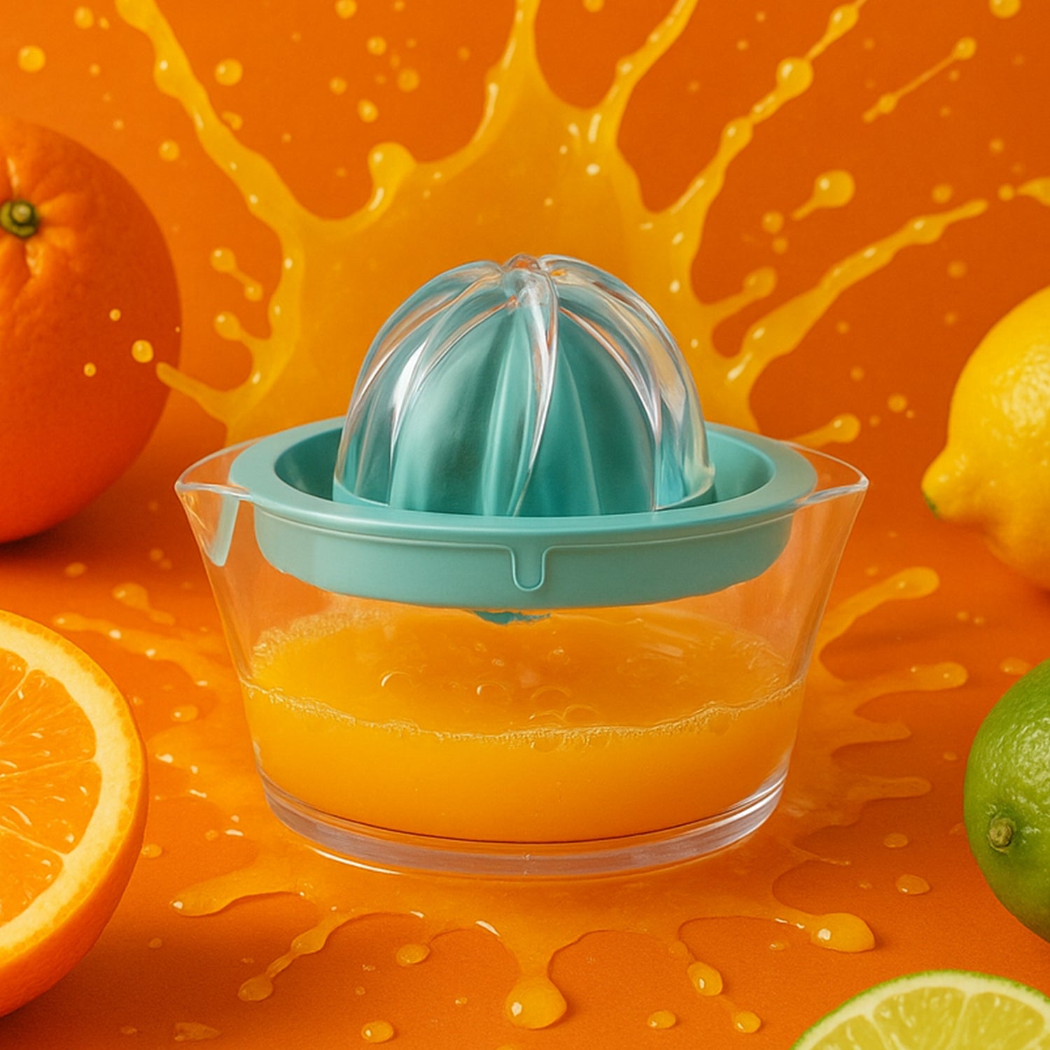 10055 Manual Drink Orange Lemon Citrus Lime Fruit Juice Juicer Squeezer Bpa Free Press  Pourer With Lid Plastic Manual(1 Pc) - Shop Gharse