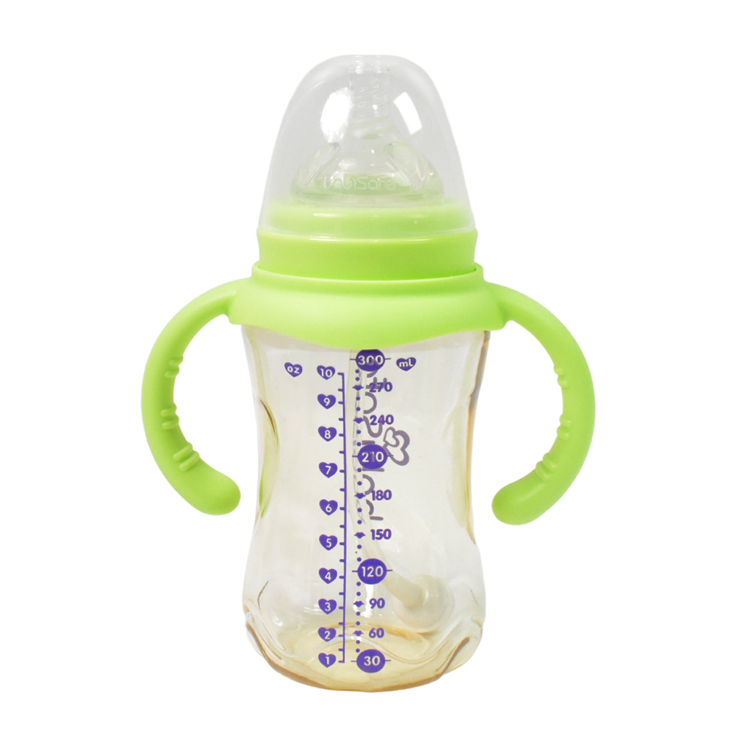 Plastic Baby Feeding Bottle With Handles Cleaning Brush  Straw (300 Ml  1 Pc) - Shop Gharse