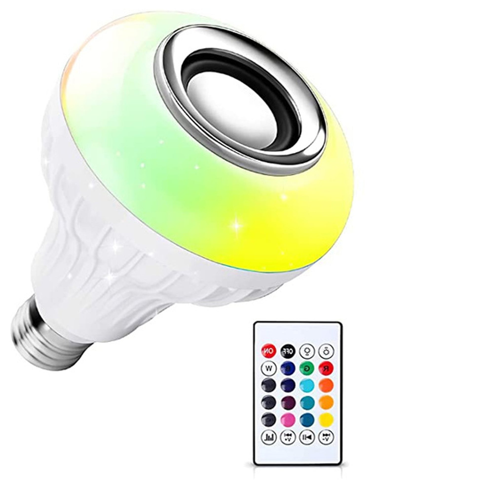 1363 Wireless Bluetooth Sensor 12w Music Multicolor Led Bulb With Remote Controller - Shop Gharse