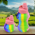 Flexible Collapsible Silicone Sports Water Bottle (260 Ml  20 Cm Folding) - Shop Gharse