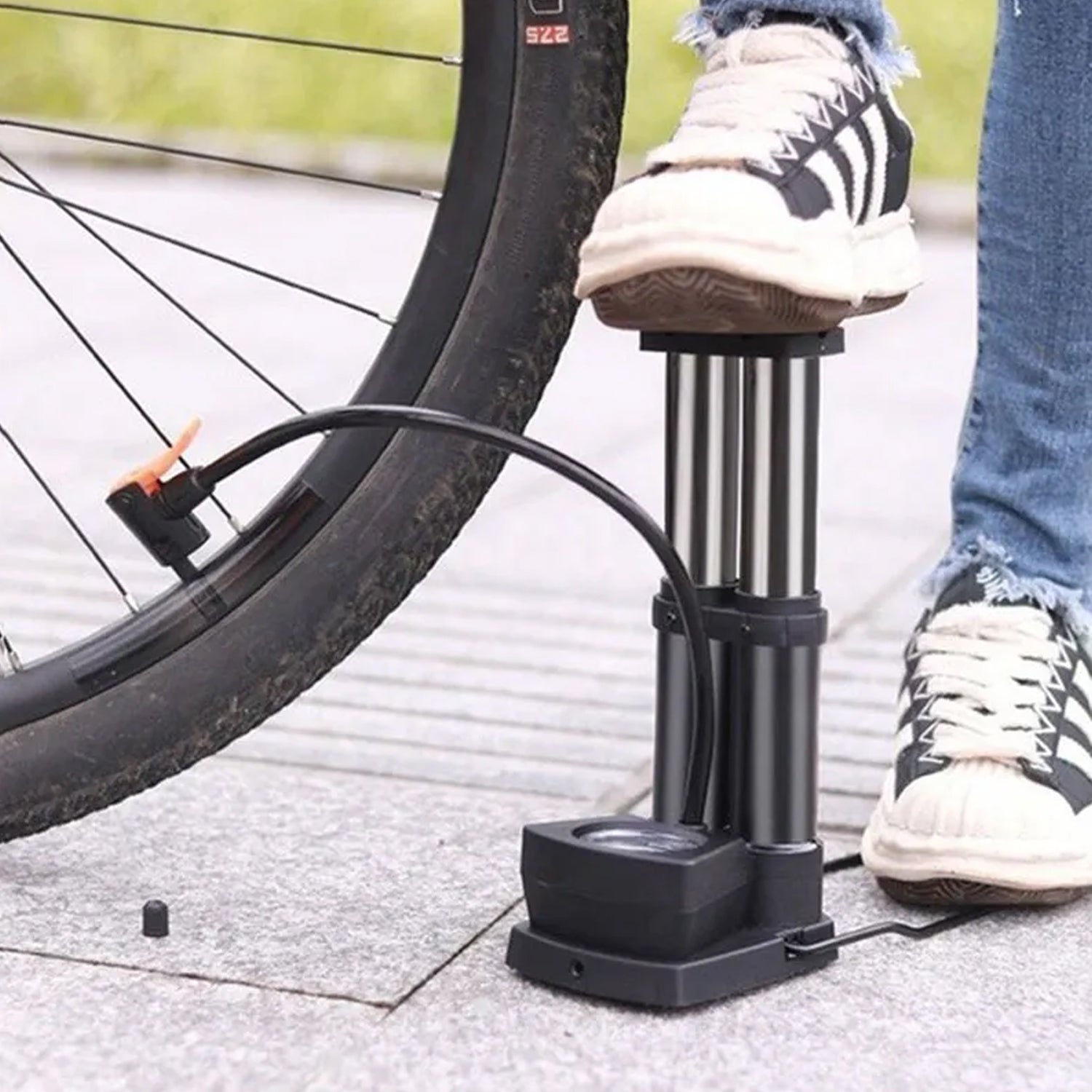 Foot  Portable  High Pressure Double-cylinder Air Pump (1 Pc) - Shop Gharse