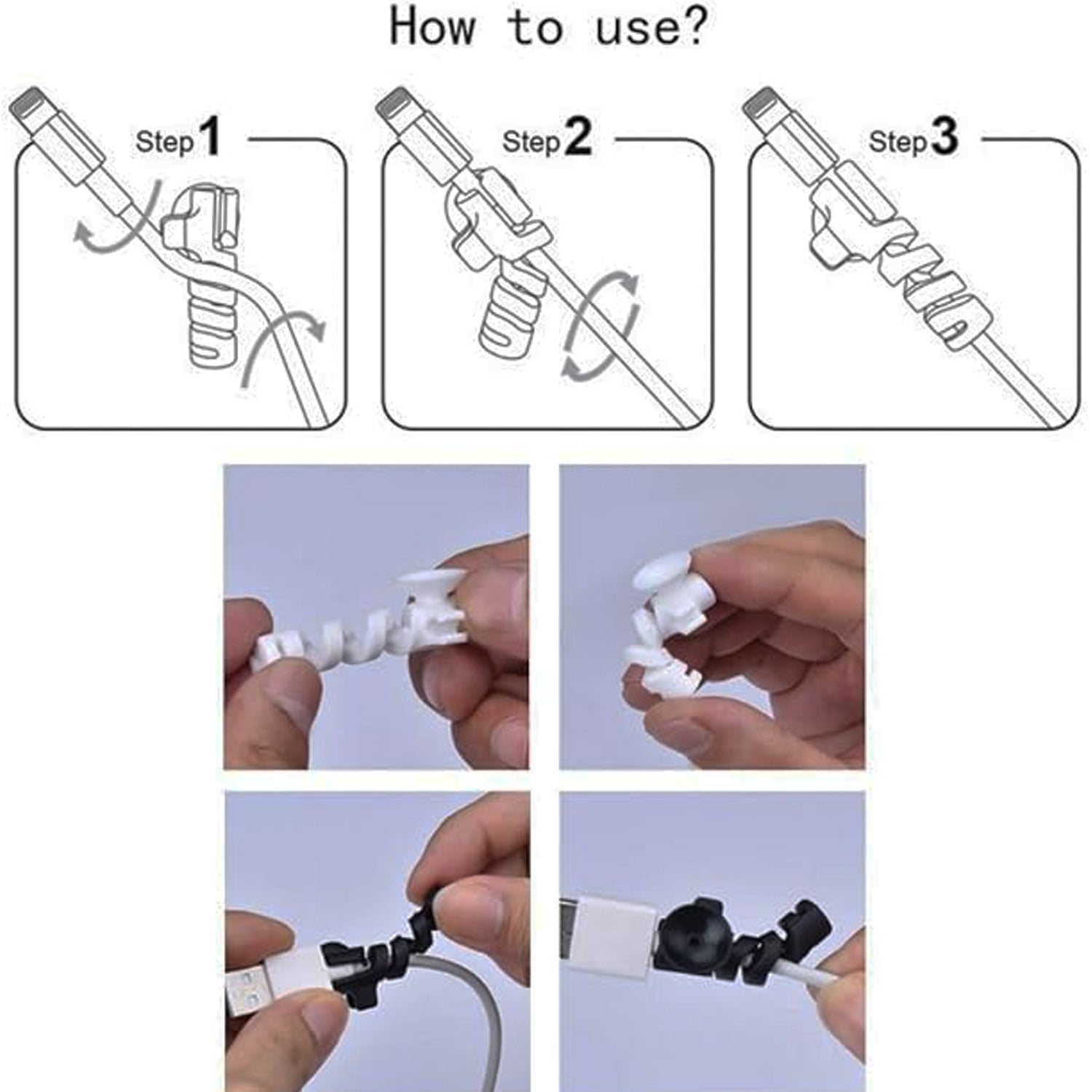 Cable Cord Protector Saver With Suction End (Suction Winder  4 Pcs Set) - Shop Gharse