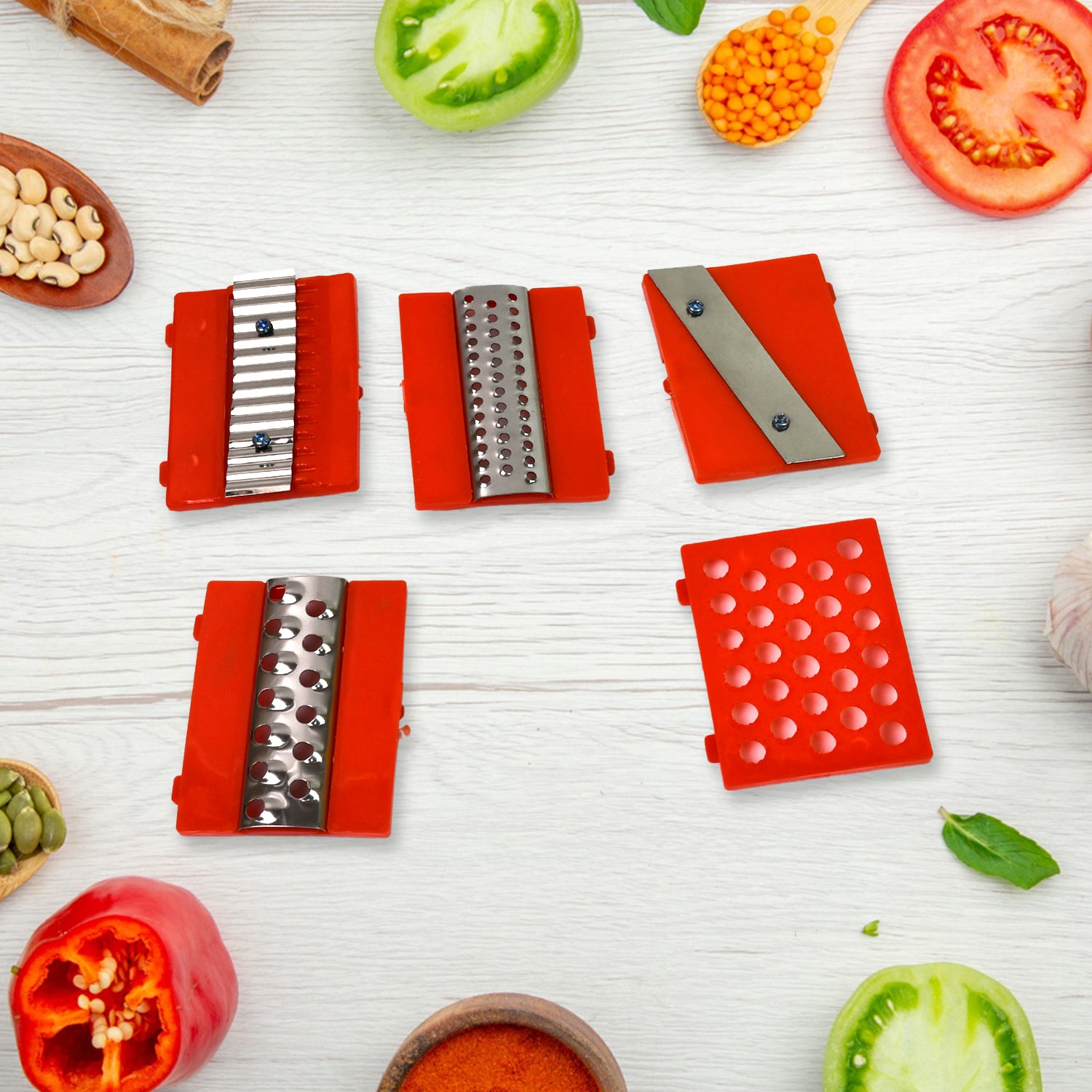 Plastic 6 In 1 Vegetables Slicer Cutter And Fruit Dicer Grater (1 Set) - Shop Gharse