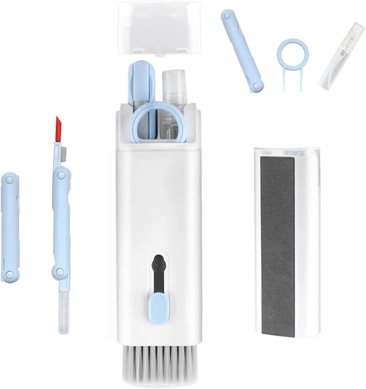 6462 7 In 1 Electronic Cleaner Kit Cleaning Kit For Monitor Keyboard Airpods Screen Dust Brush Including Soft Sweep Swipe Airpod Cleaner Pen Key Puller And Spray Bottle - Shop Gharse