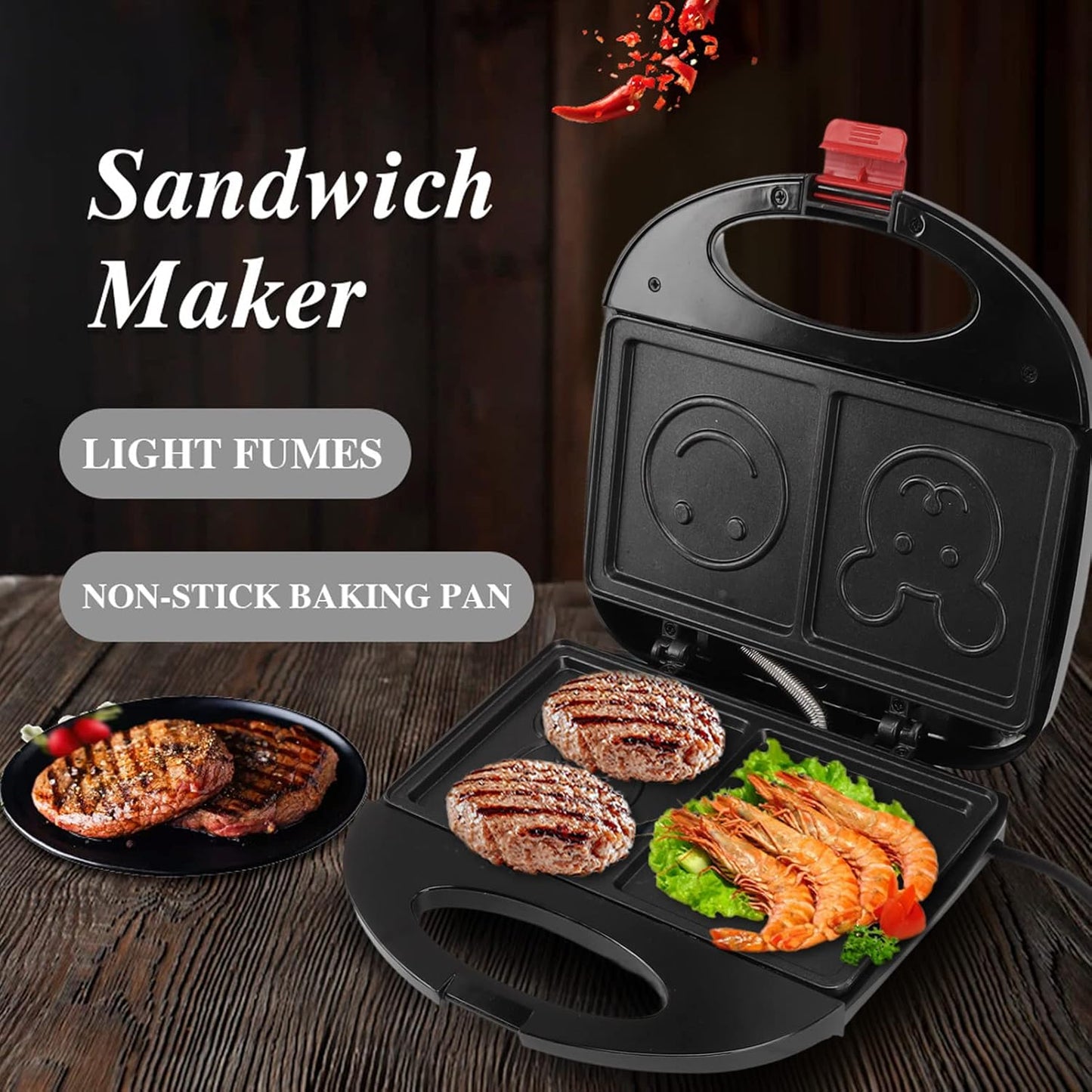 Double Sided Heating 750w Electric Sandwich Maker (1 Pc) - Shop Gharse