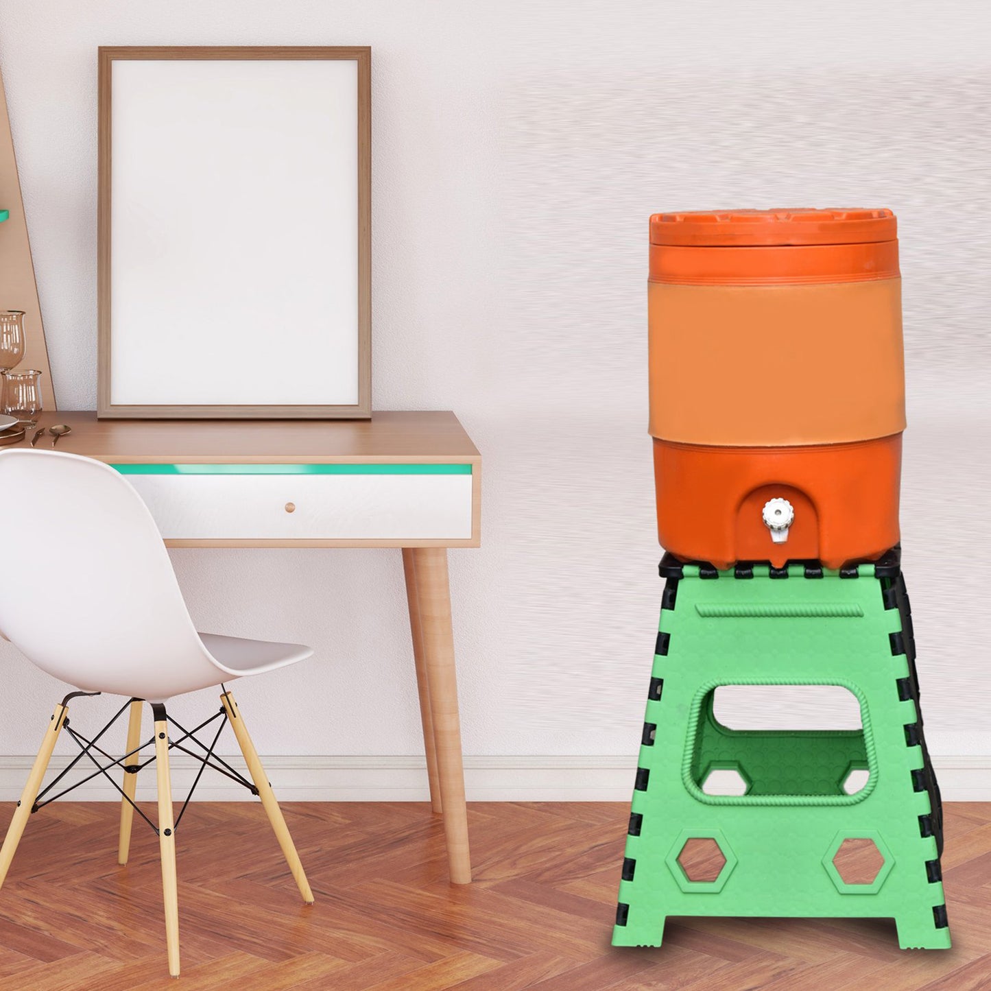 7050 1pc 18inch Folding Stool For Adults And Kids Also For Kitchen Stepping With (Brown Box) - Shop Gharse
