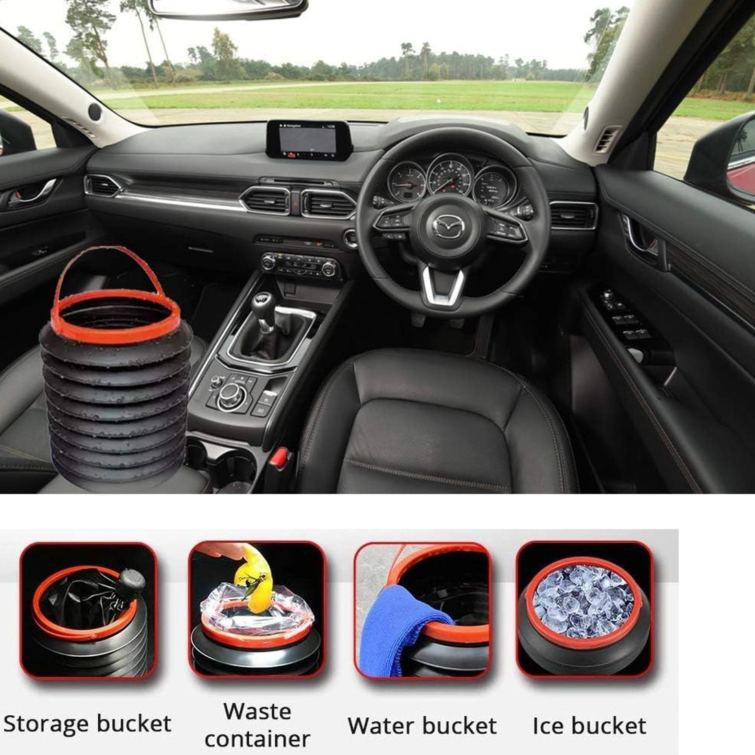 0245 Foldable Storage Bucket  Water Container  Dustbin Multiuse Bucket For Home  Car  Kitchen Use Bucket - Shop Gharse