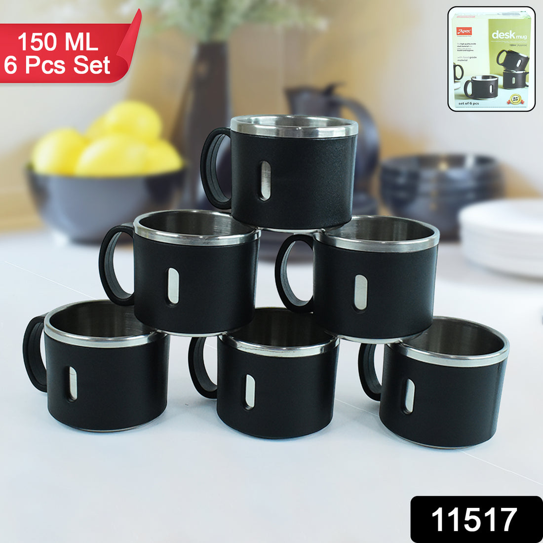 Apex Stainless Steel Desk Mug (6 Pc) - Shop Gharse
