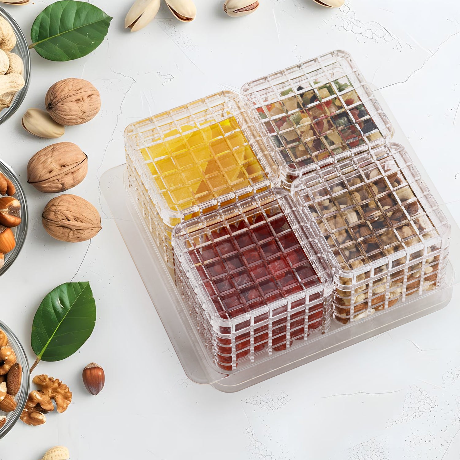 Ganesh Multipurpose Gift Set Dry Fruit Candy (4 Pcs Set  With Tray) - Shop Gharse