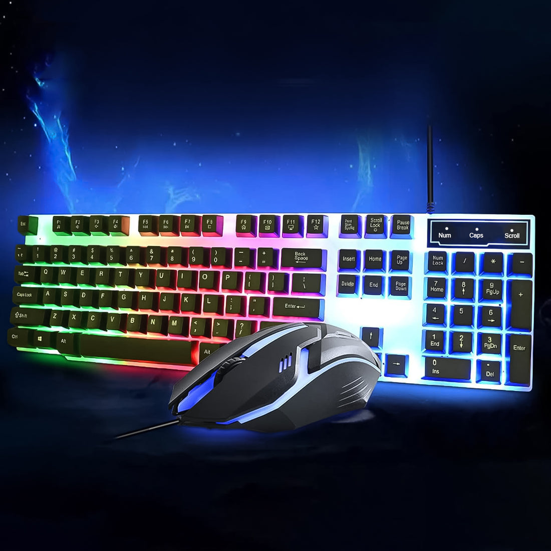 104 Key Colorful Lighting Keyboard Mouse Set (2 Pc Set) - Shop Gharse