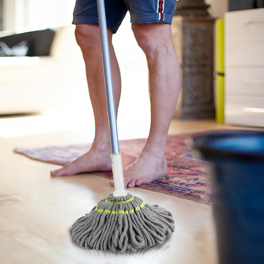 Squeeze Twist Mop Self Wringing Mop Stainless Steel Handle (1 Pc) - Shop Gharse