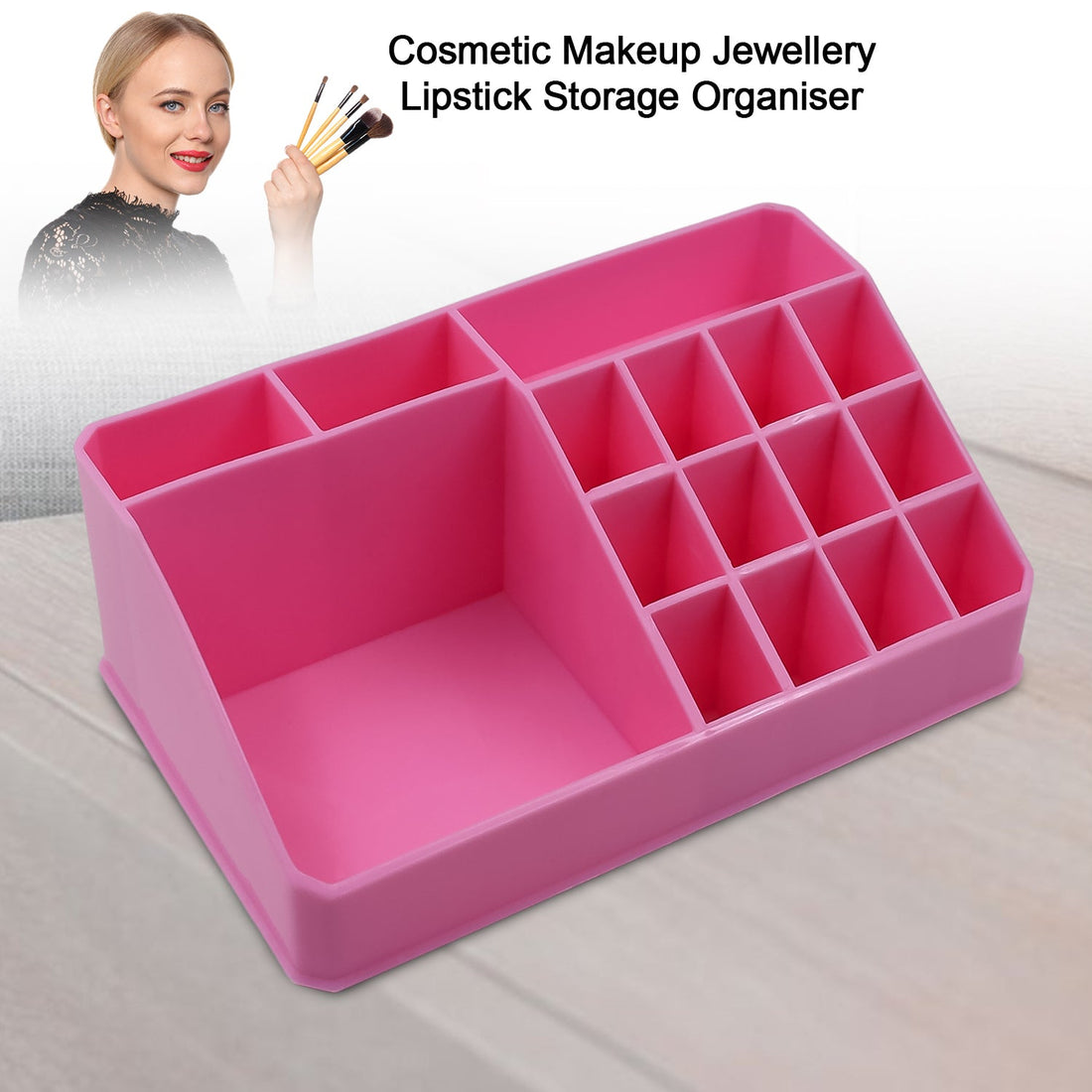 Makeup Organiser Cosmetic Makeup Lipstick Storage Box With Drawer Plastic Case Holder Skin Care Products (1 Pc) - Shop Gharse