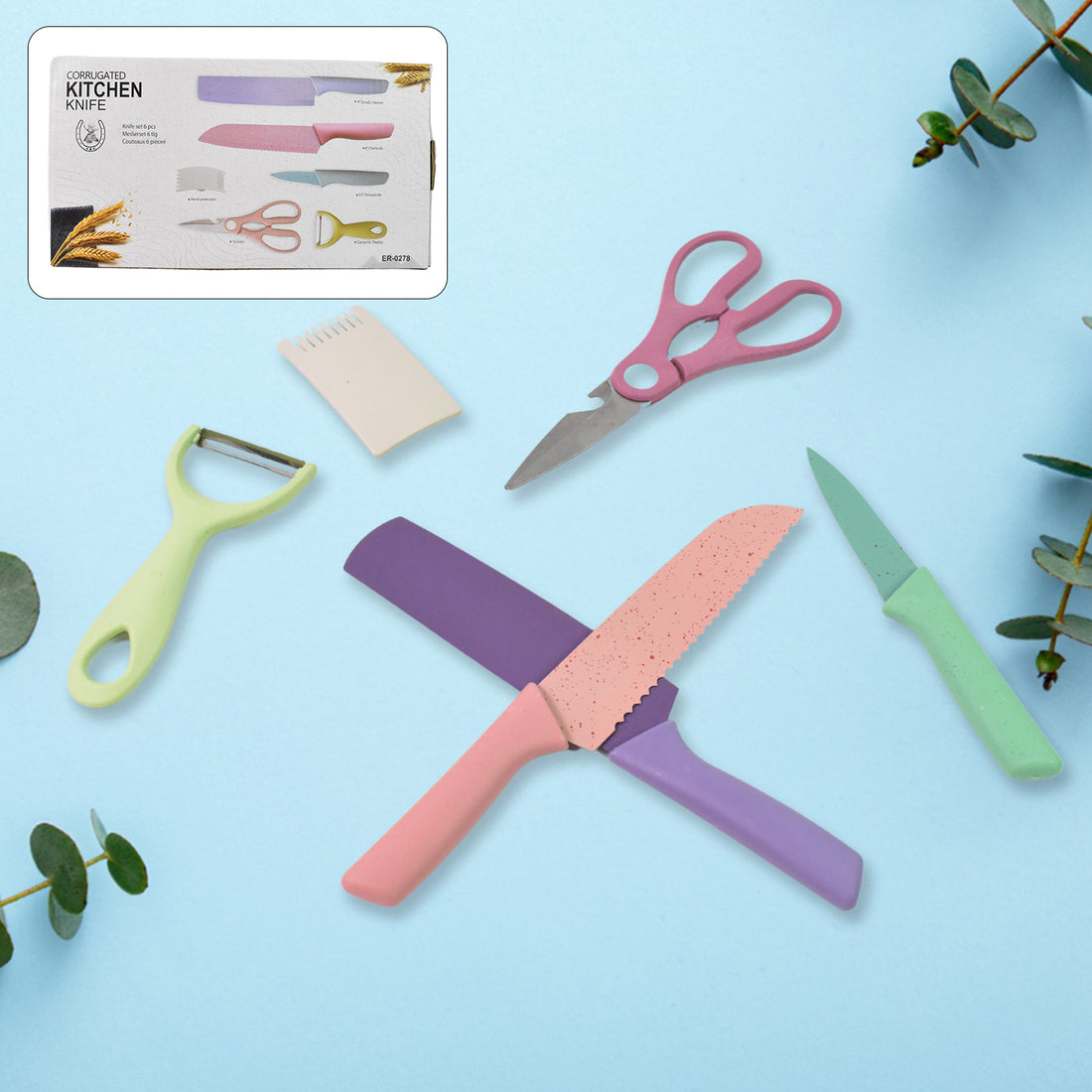 Professional Colorful Kitchen Knives Set (6 Pcs Set) - Shop Gharse