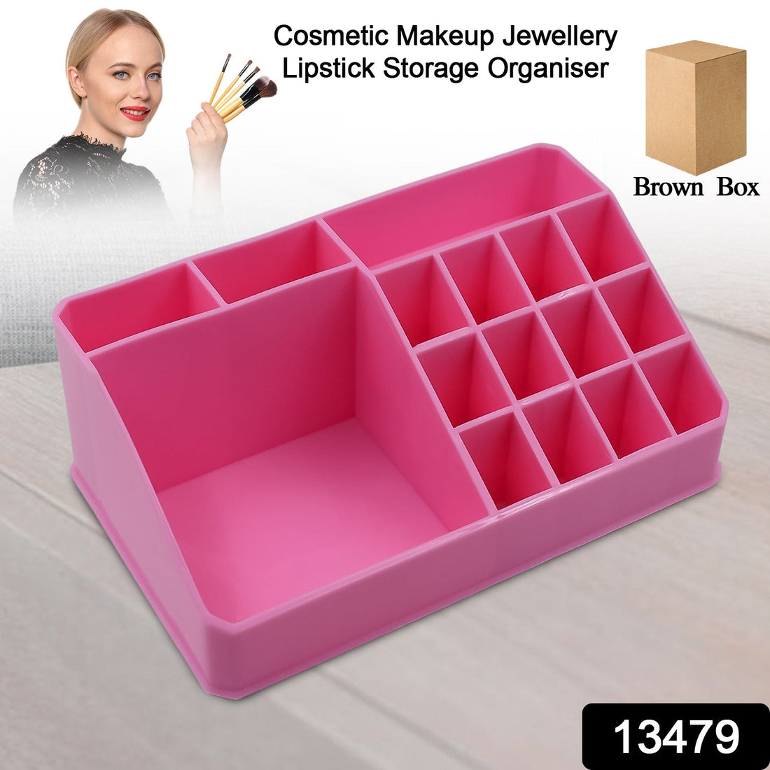 Makeup Organiser Cosmetic Makeup Lipstick Storage Box With Drawer Plastic Case Holder Skin Care Products (1 Pc) - Shop Gharse