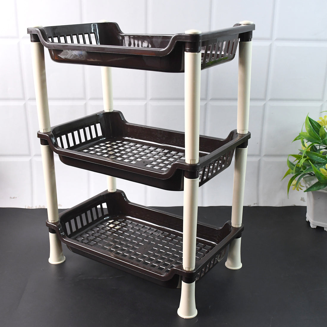 Apex Small Multiuse Plastic Storage Rack Organizer 3-tier - Shop Gharse