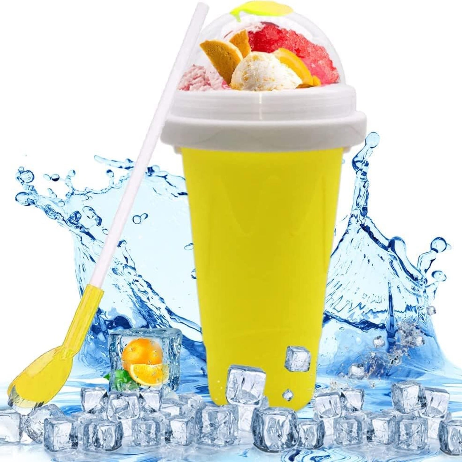 Smoothies Maker Cup Magic Quick Frozen Smoothies Cup Cooling Cup Double Layer Squeeze Cup Slushy Maker (1 Pc) - Shop Gharse