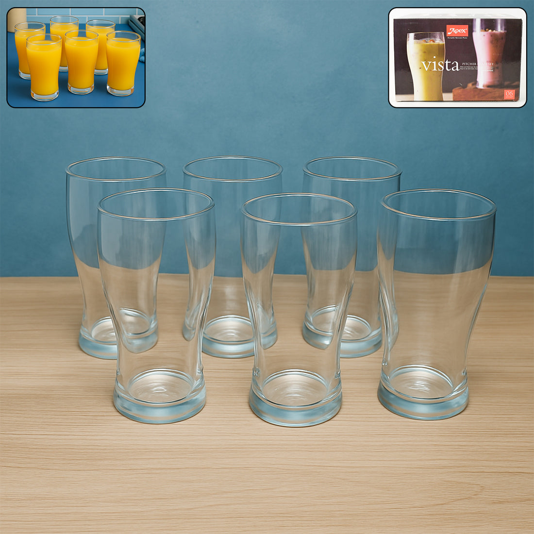 Apex Vista Unbreakable Pitcher Glass Set  350 Ml (Approx)  6-piece - Shop Gharse