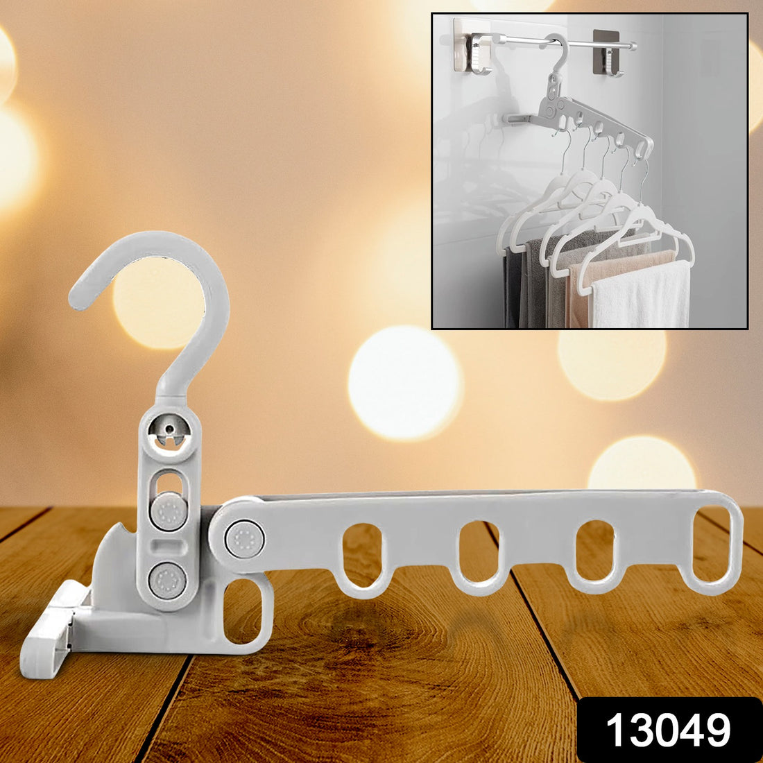 13049 5holes Foldable Clothes Hanger Travel Clothes Hanger Multifunctional Clothes Hanger Space-saving Wall Holder Clothes Rack Robust Clothes Hanger For Travel Indoors. - Shop Gharse
