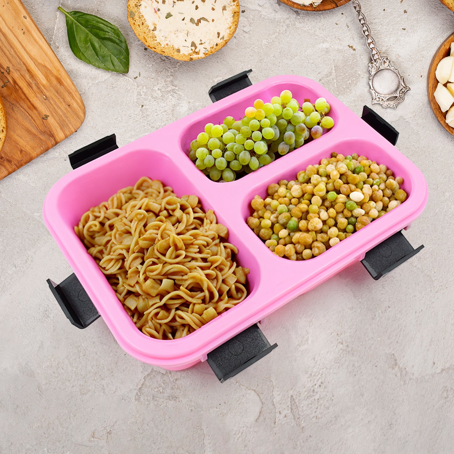 Plastic 3 Compartment Insulated Lunch Box Lunch Box (1 Pc) - Shop Gharse