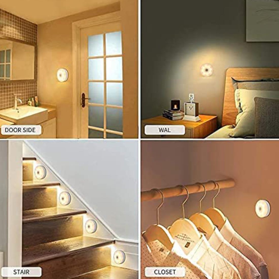 Round Shape 8 Led Motion Sensor Induction Led Light - Shop Gharse