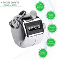1550 4 Digits Hand Held Tally Counter Numbers Clicker - Shop Gharse