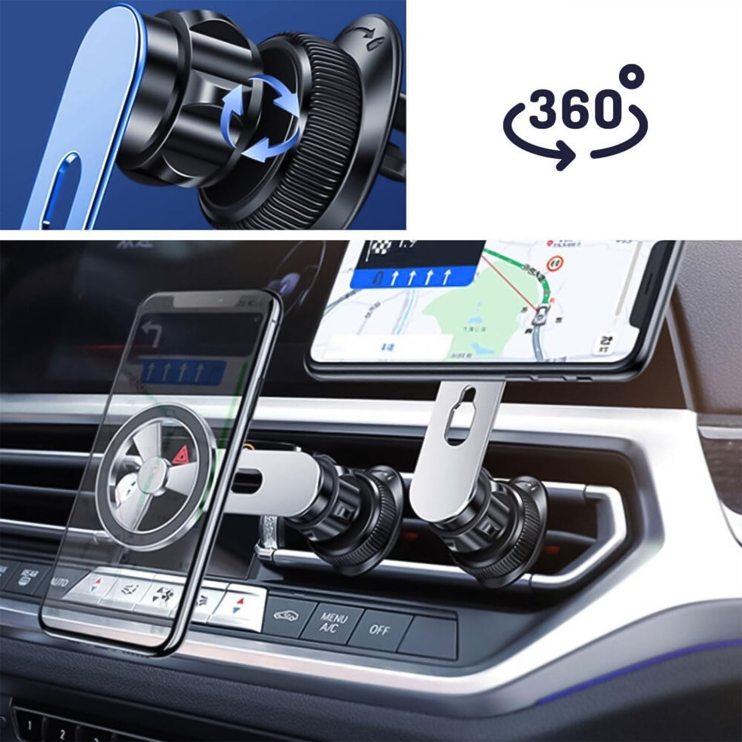 360 Rotatable  Foldable Air Vent Magnetic Phone Holder (1 Pc) - Shop Gharse