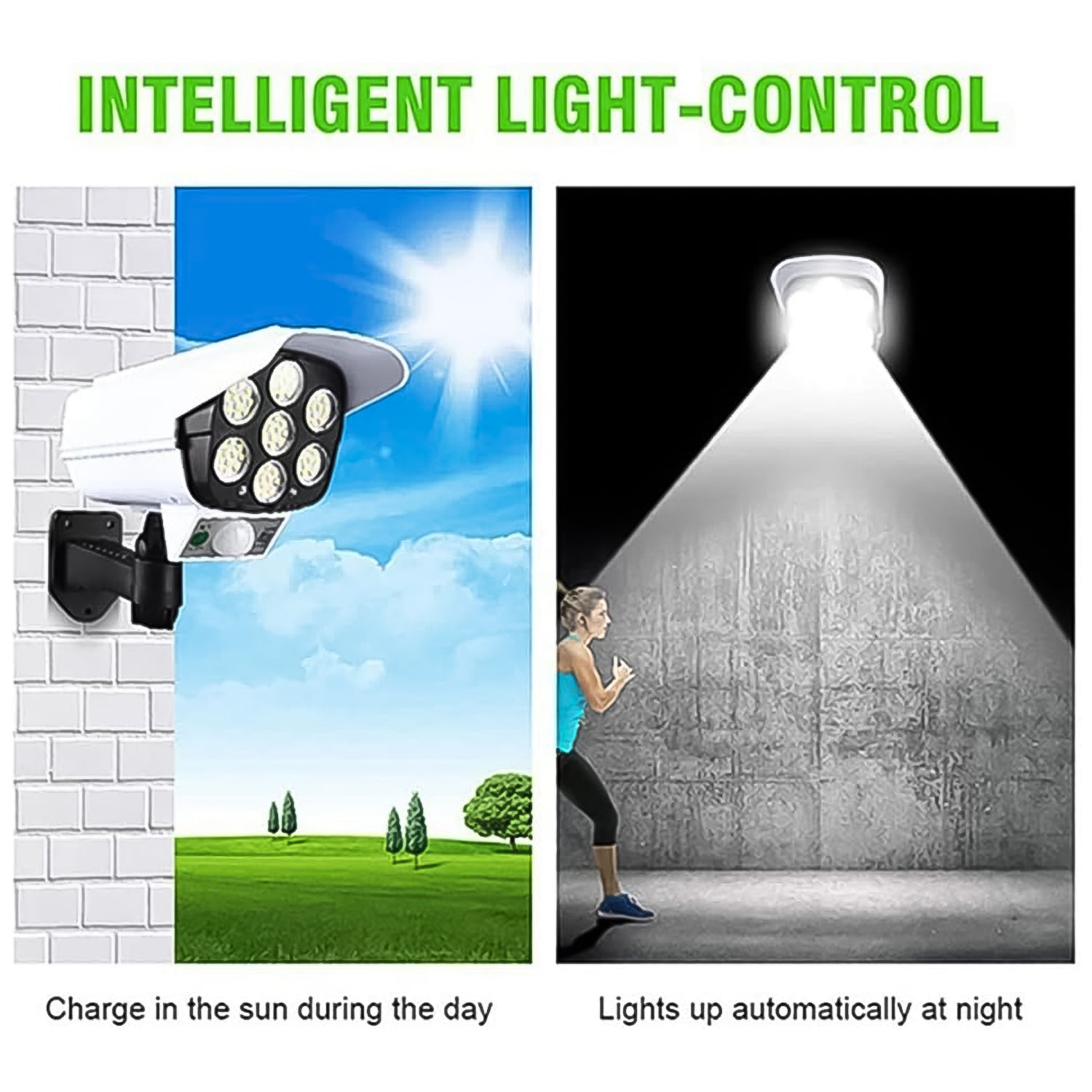 Solar Light Outdoor Motion Sensor Security Camera Shaped Dummy Wall Lamp (1 Pc) - Shop Gharse