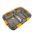 Stainless Steel Lunch Box 2 Section Lunch Box With Spoon - Shop Gharse