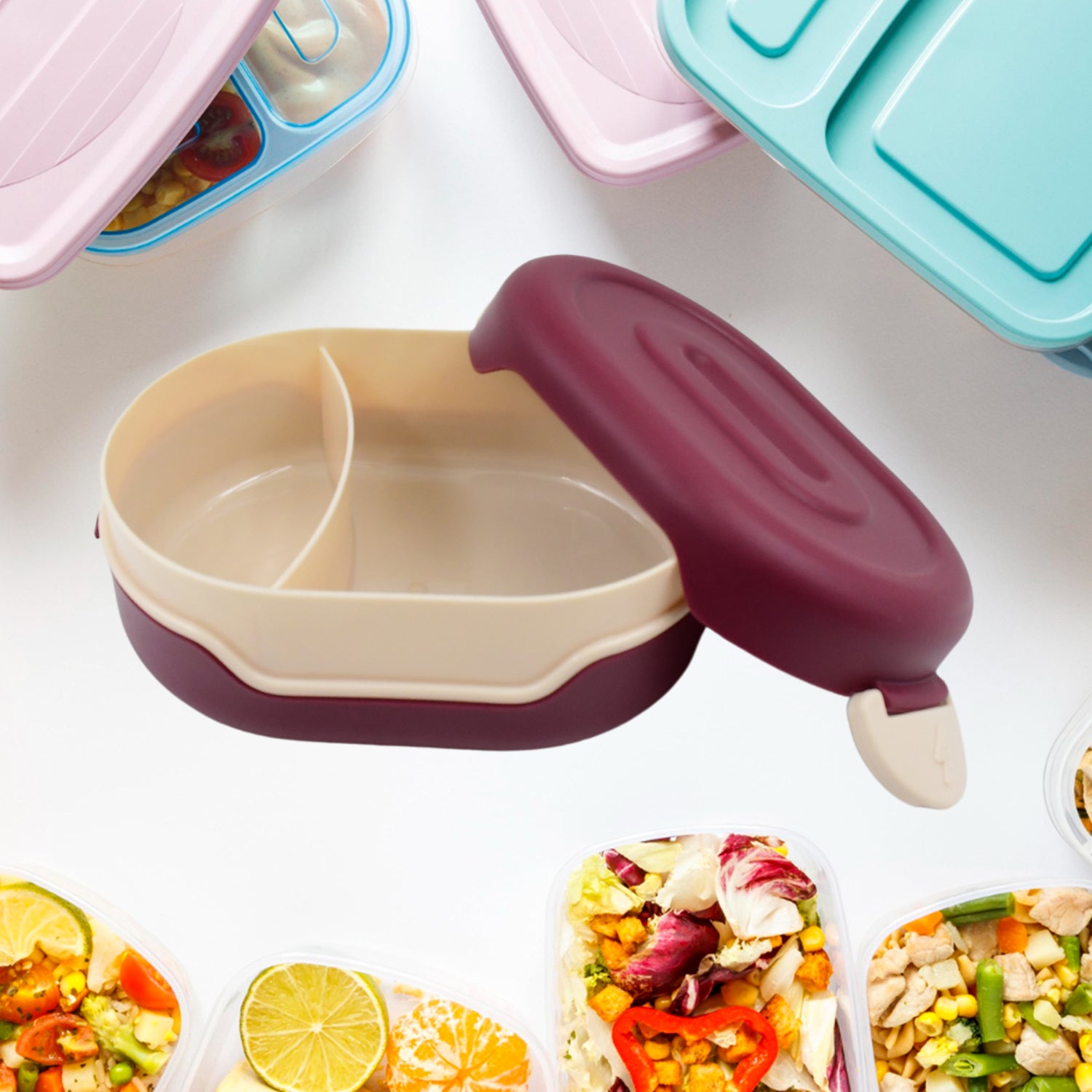 Airtight Food Grade Tiffin Box With 2 In 1 Spoon And 2 Compartment - Shop Gharse
