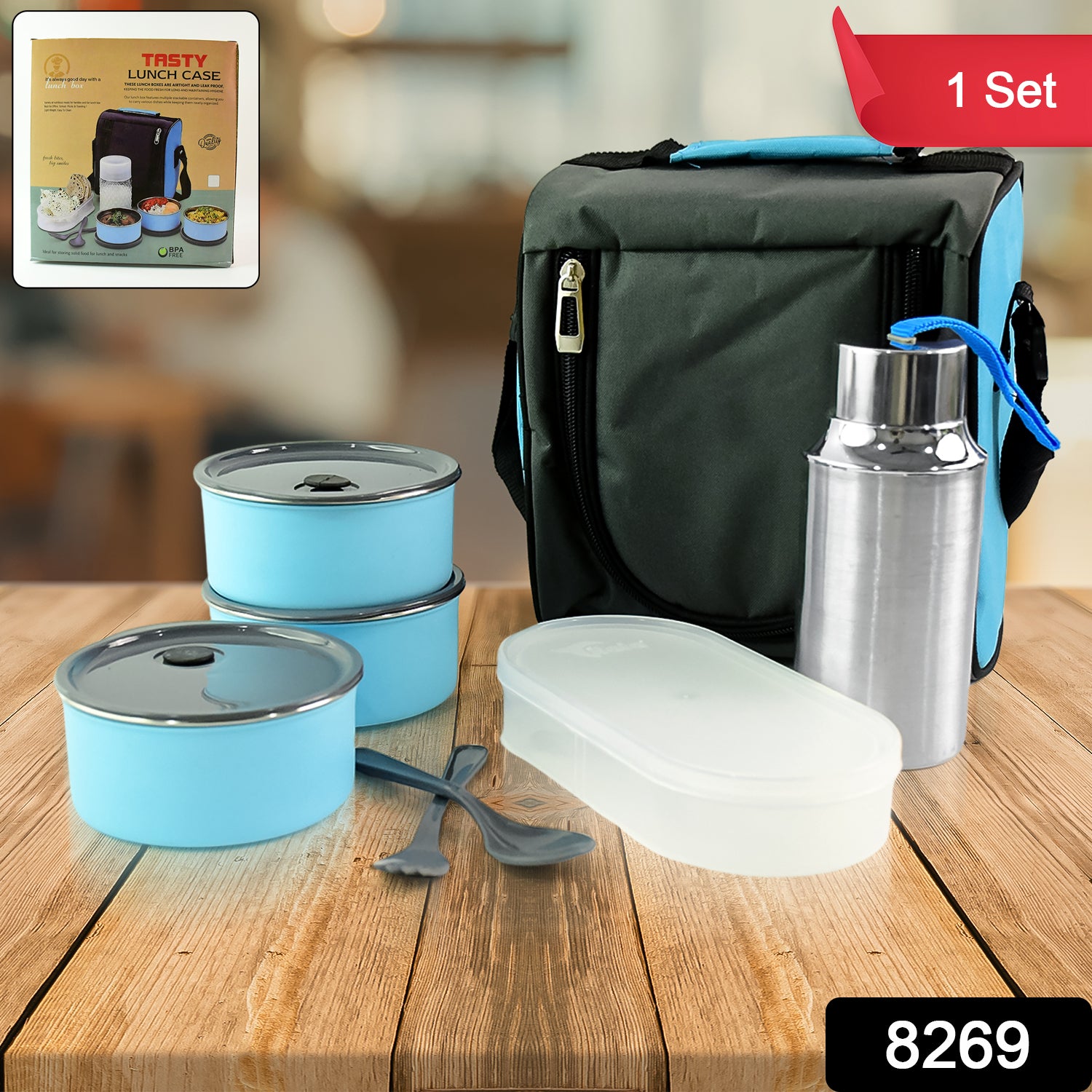 Tasty Lunch Case Set With Insulated Carry Bag - Shop Gharse