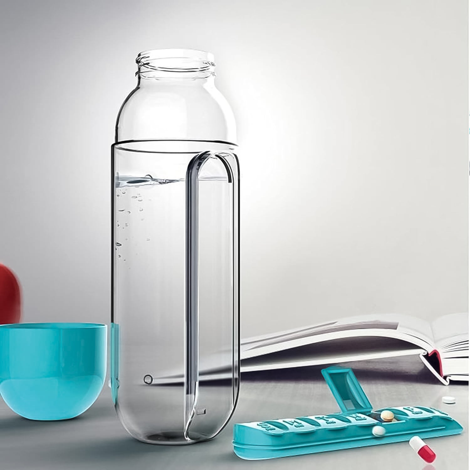 12911 Pill  Vitamin Bottle Water Bottle Multi Functional Use For Traveling  Outdoor Use Water Bottle Travelling Kit Summer Special Bottle (600 Ml   Mix Color ) - Shop Gharse