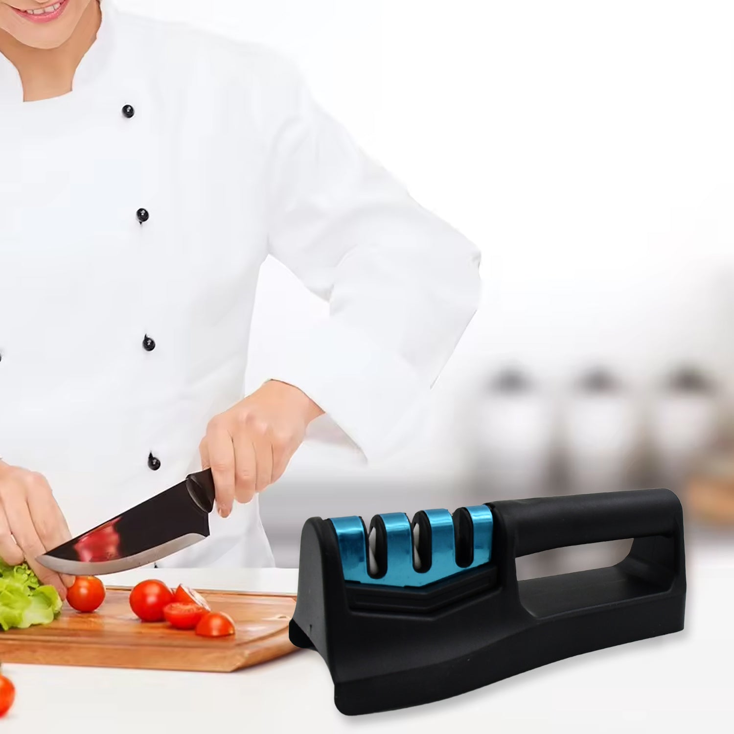 10020 Knife Sharpener For Kitchen  Knife Sharpener With Vegetable Chopper And Fish Scale Remover  Handheld Knives  Pocket Knife Sharpener  Knife Sharpener For Chefs  Serrated Knife (9in1) - Shop Gharse