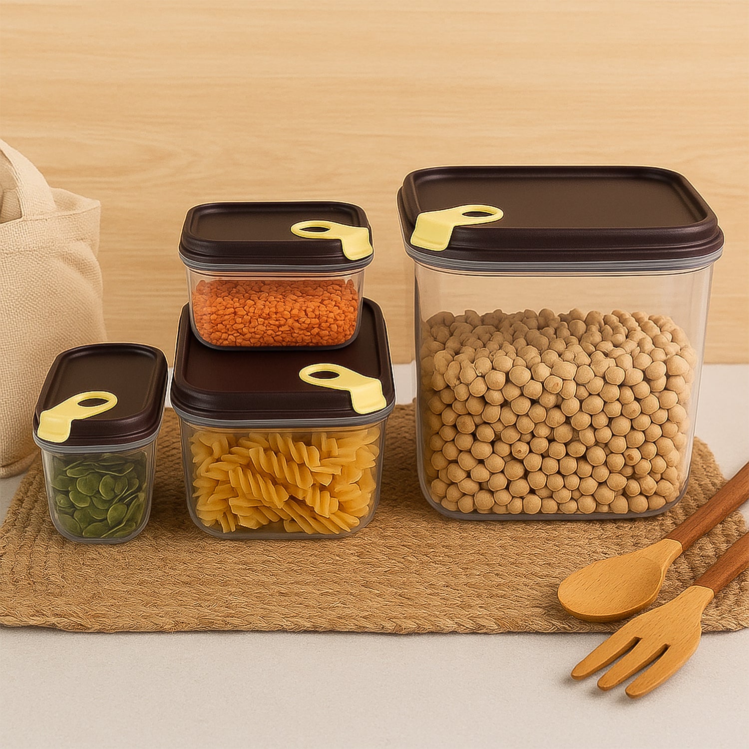 Ritu Push N Lock Airtight Food Storage Container Set (4 Pc) - Shop Gharse