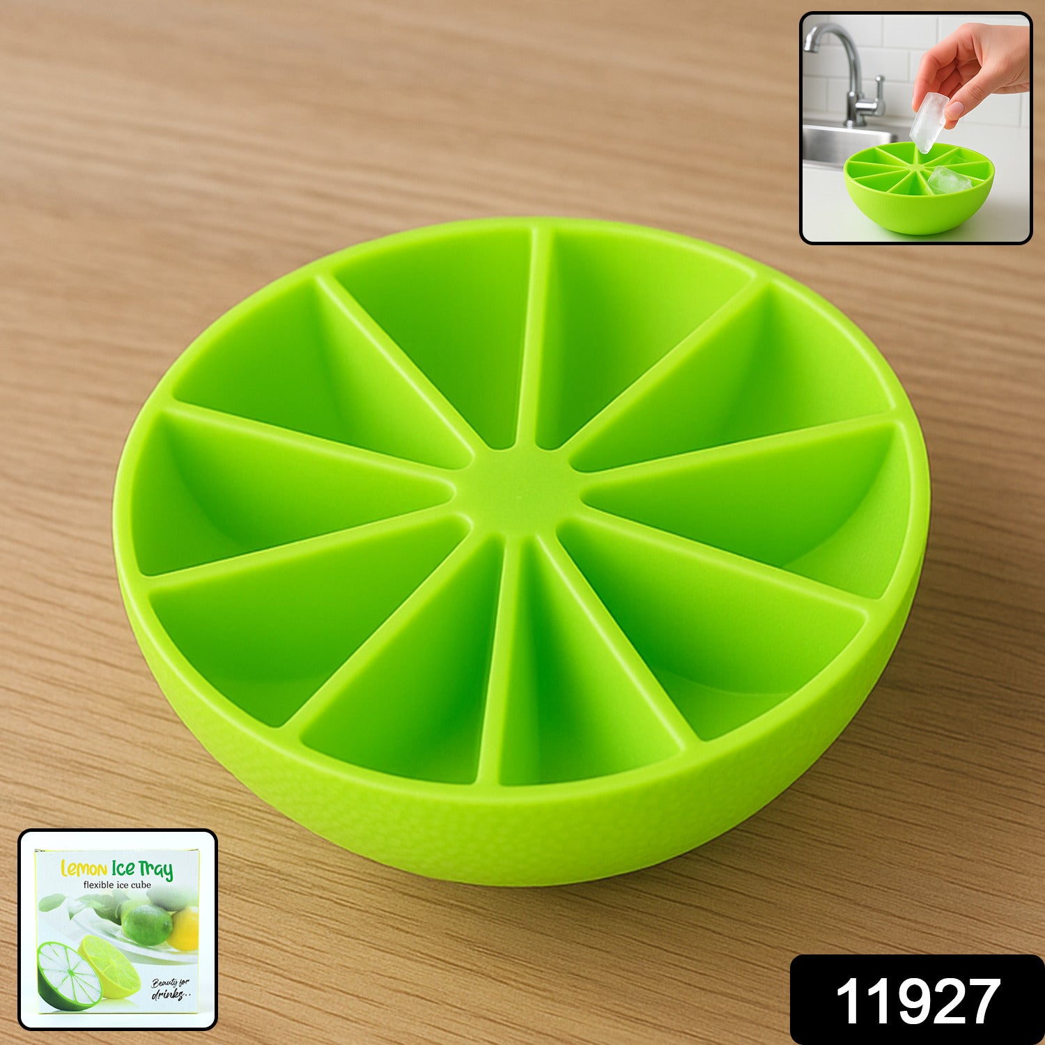 Lemon Shape Flexible Silicone Ice Cube Tray  8-slot Round Ice Mold (1 Pc) - Shop Gharse