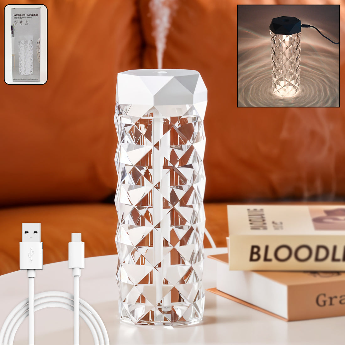 Humidifier With Led Light Approx 400ml - Shop Gharse