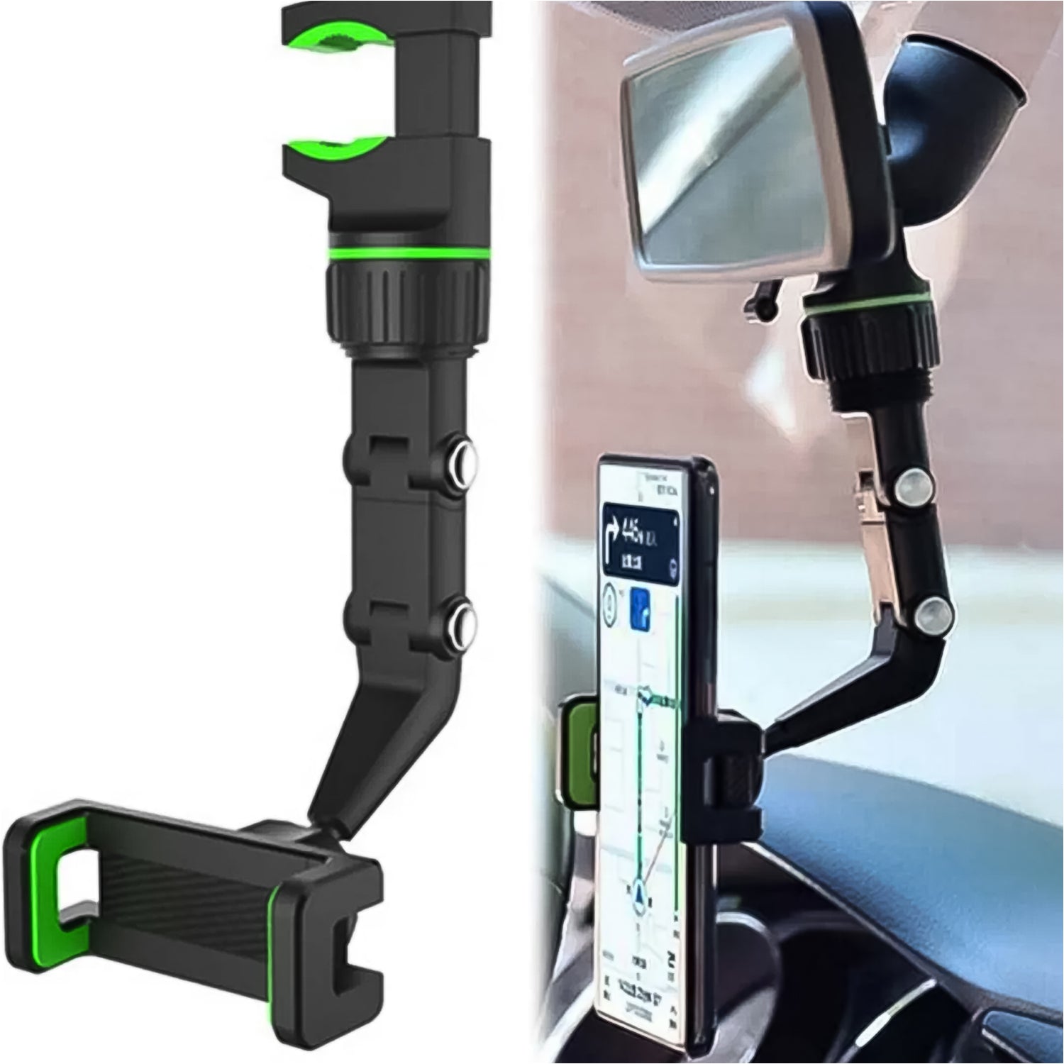 Multifunctional Car Rear View 360 Rotatable Mobile Holder - Shop Gharse