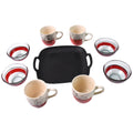 Healthy Choice Set Of 4pc Ceramic Cup And 4pc Glass Bowl With Plastic Plate (9 Pcs Set) - Shop Gharse