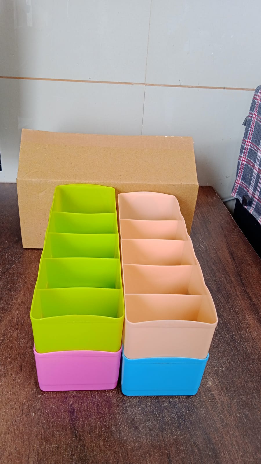 236 5-compartments Sockshandkerchiefunderwear Storage Box Socks Drawer Closet Organizer Storage Boxes (Pack Of 4) - Shop Gharse