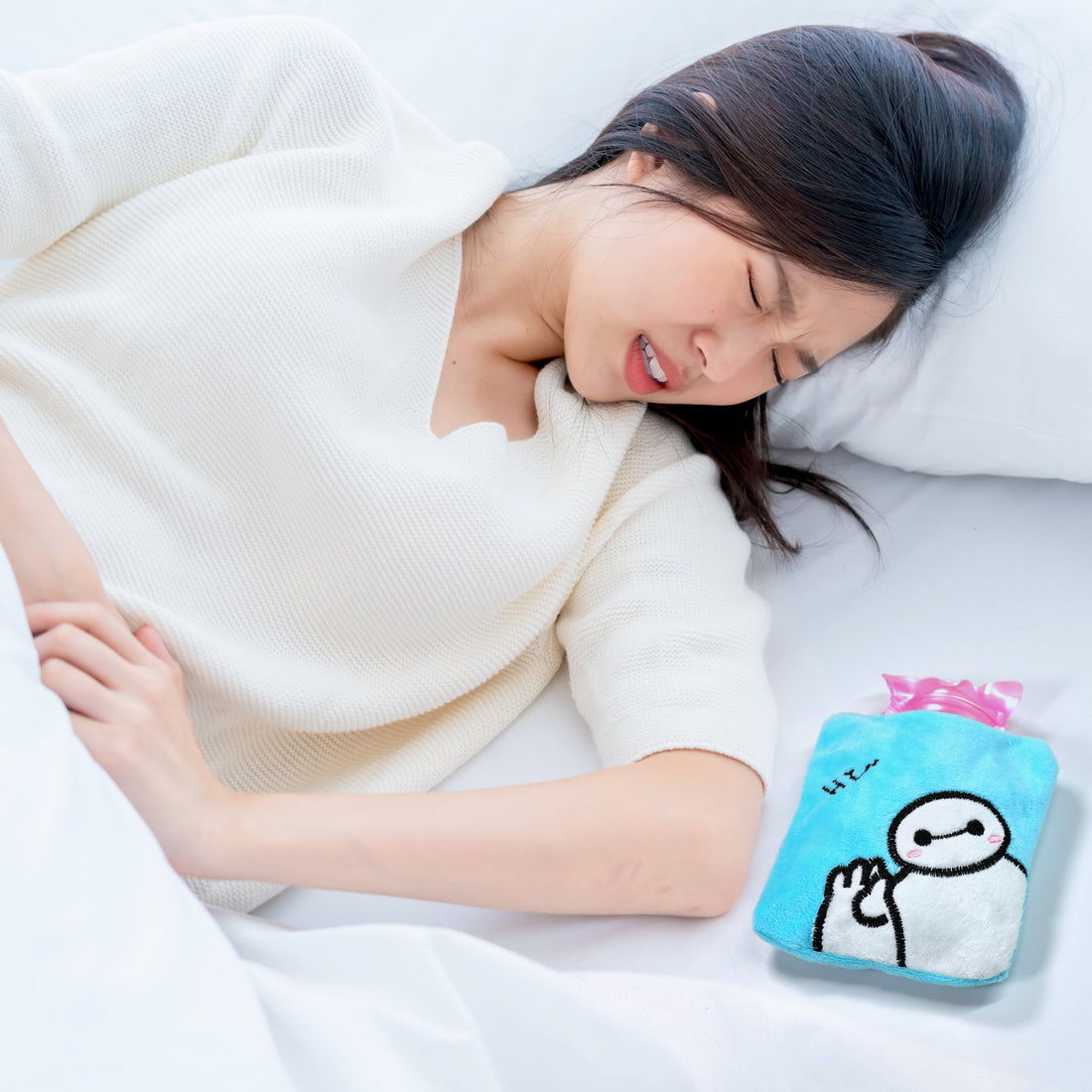 6525 Blue Baymax Small Hot Water Bag With Cover For Pain Relief Neck Shoulder Pain And Hand Feet Warmer Menstrual Cramps. - Shop Gharse