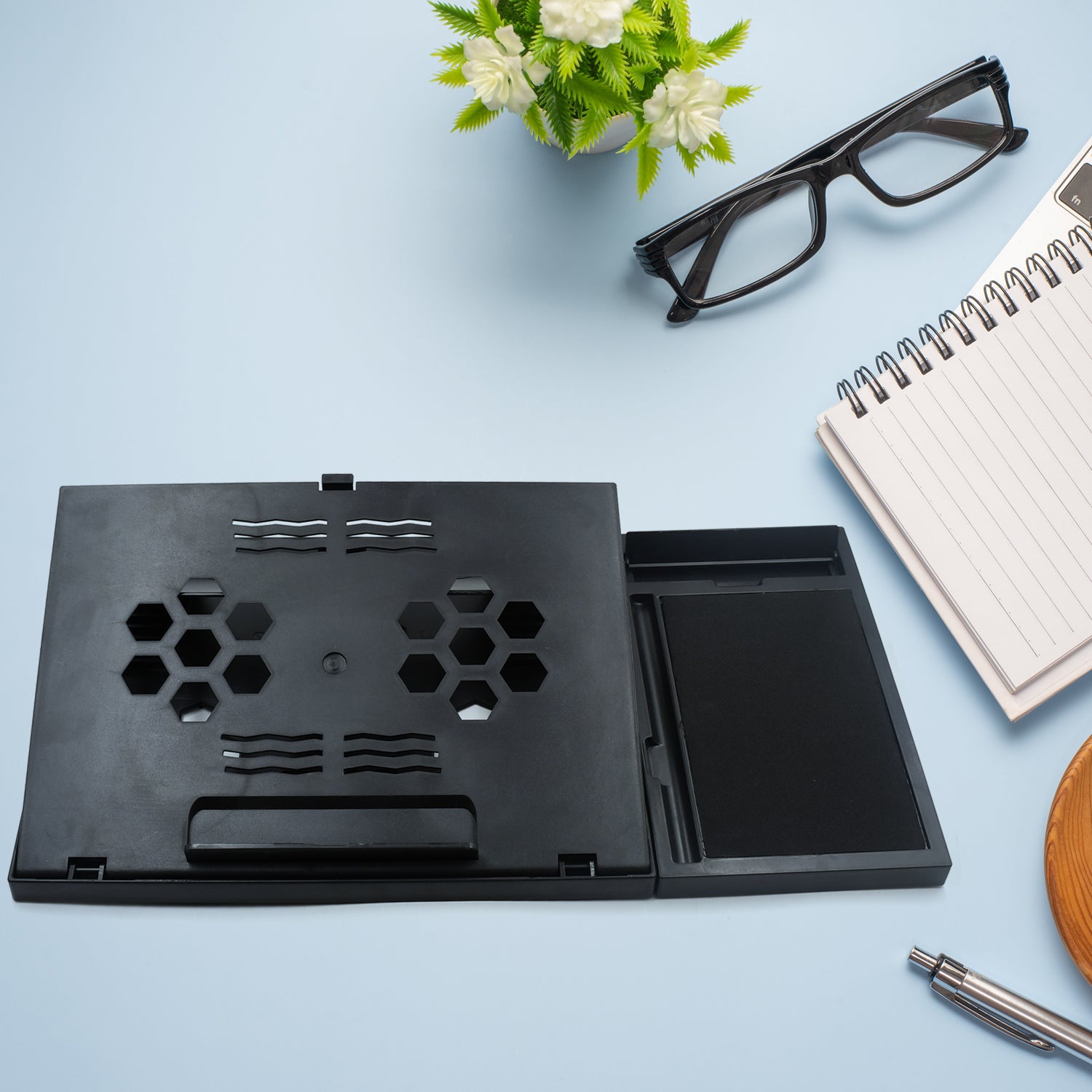 1229 Laptop Stand Suitable Portable Foldable Compatible With Macbook Notebook Tablet Tray Desk Table Book With Free Phone Stand - Shop Gharse