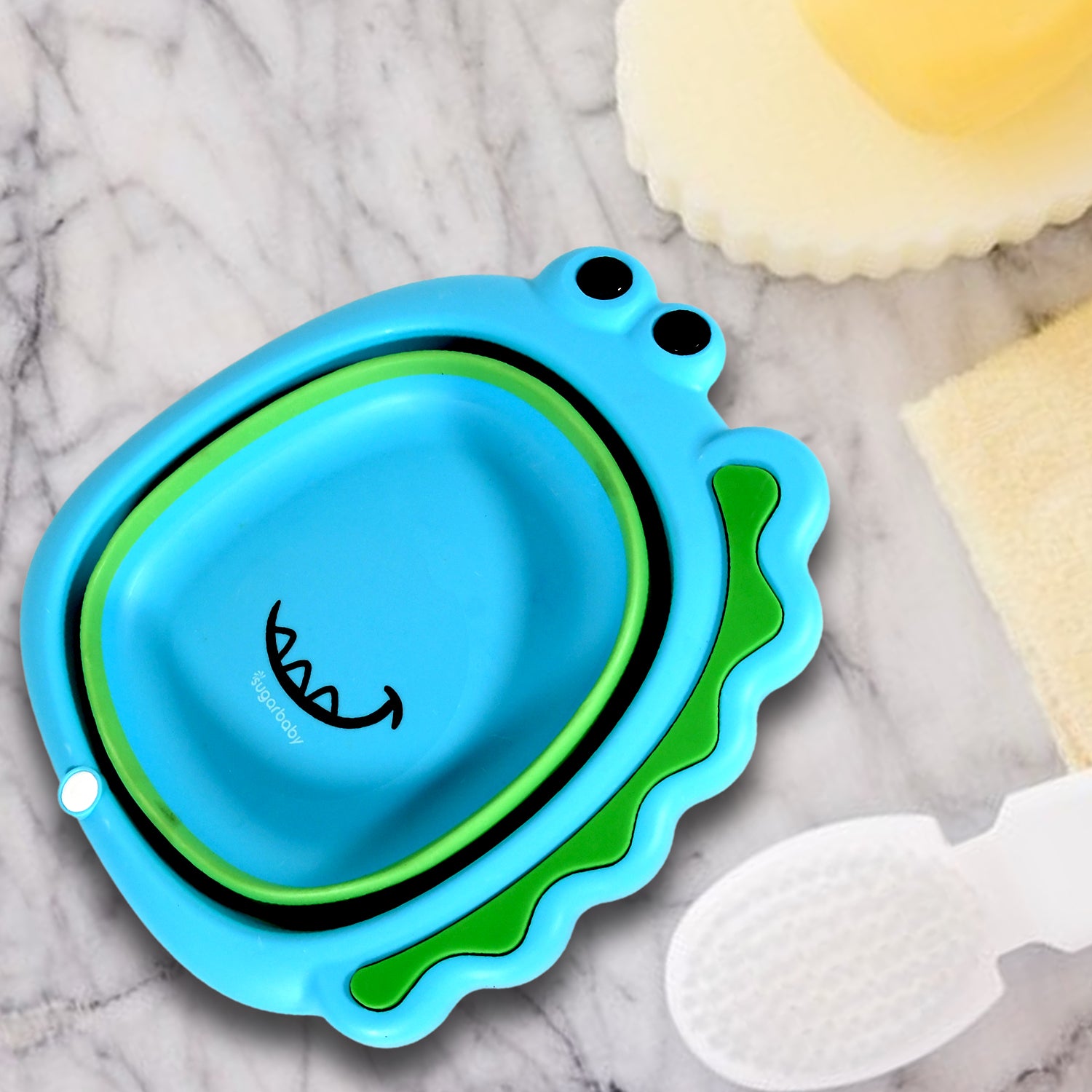 17513 Frog Shape Wash Basin Space Saving Multi Function Foldable Baby Wash Basin Easy Clean Lightweight Thicken For Washing Face For Home (3331cm  1 Pc) - Shop Gharse