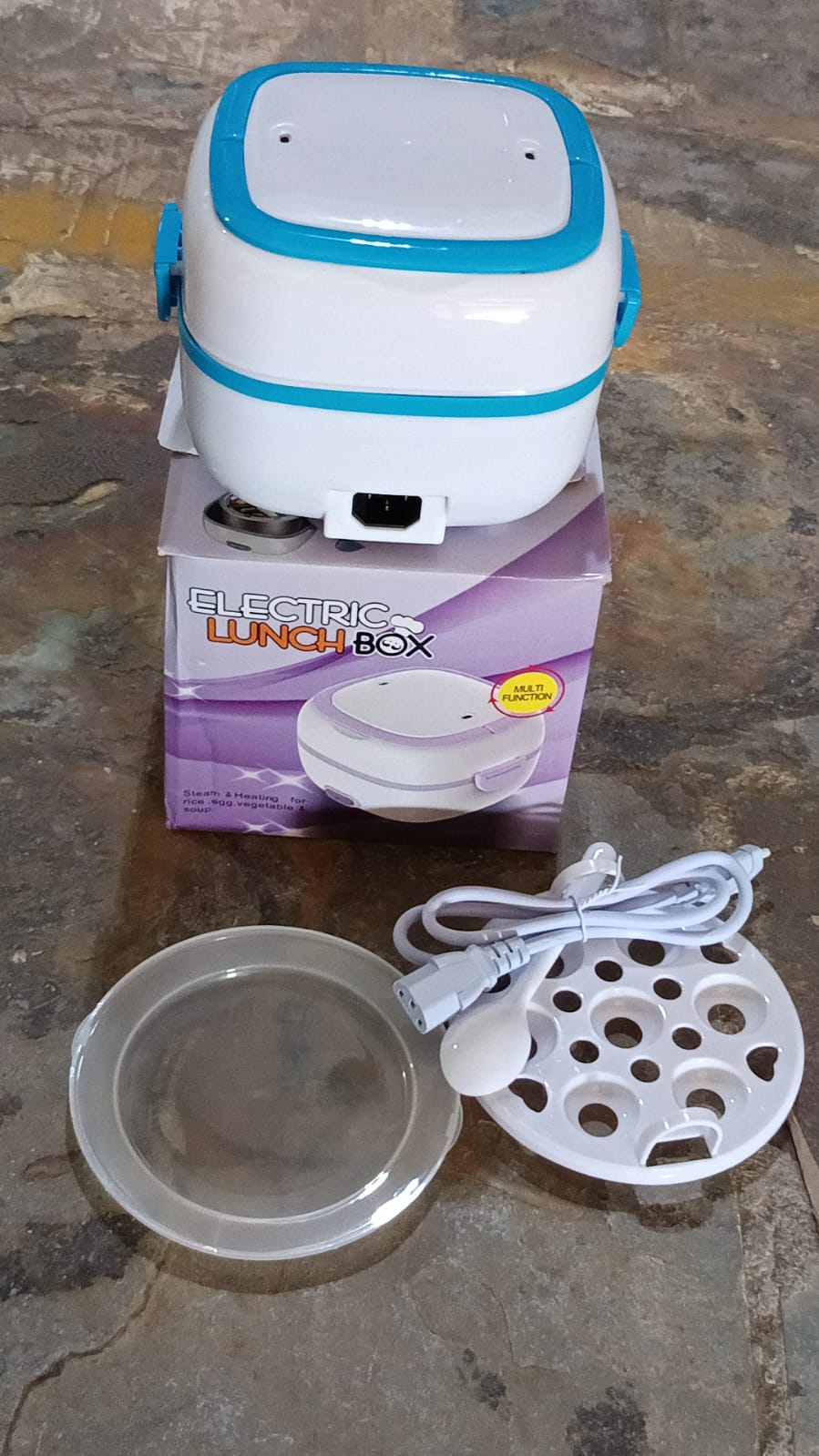 10027 Electric Lunch Box Portable Food Warmer Food Heating Lunch Box Removable Food-grade Stainless Steel Compartments 220v 200w For Car Truck Office - Shop Gharse