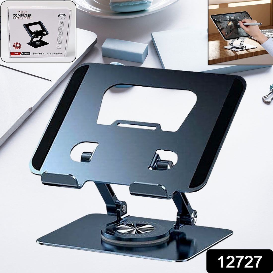Aluminum Alloy 360rotating Bracket Adjustable Laptop Stand Portable Foldable Ergonomic Laptop Support - Shop Gharse